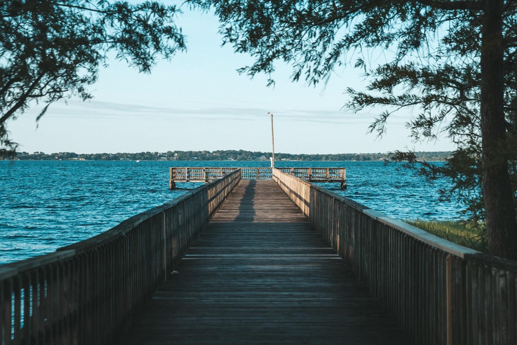 Dock leading to a beautiful lake in Clermont, Florida